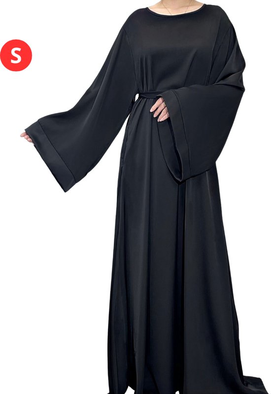 Livano Islamitische Kleding - Abaya - Gebedskleding Dames - Alhamdulillah - Jilbab - Khimar - Vrouw - Zwart - Maat S