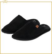 ATTREZZO® Sloffen voor heren en dames - Zwart - maat 39-40 - pantoffels - Altijd warme voeten!