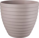 Juypal Hogar Bloempot/plantenpot Florenzia - taupe - kunststof - D21 x H19,3 cm - voor buiten/binnen