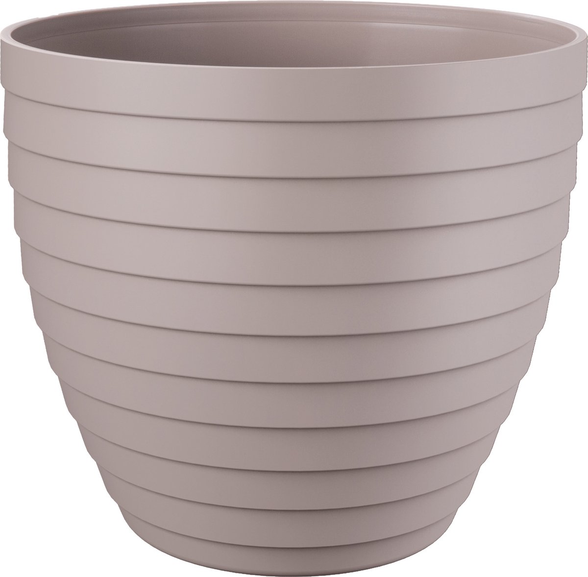 Juypal Hogar Bloempot/plantenpot Florenzia - taupe - kunststof - D13 x H11,5 cm - voor buiten/binnen