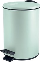 Spirella Pedaalemmer Cannes - mintgroen - 3 liter - metaal - L17 x H25 cm - soft-close - toilet/badkamer