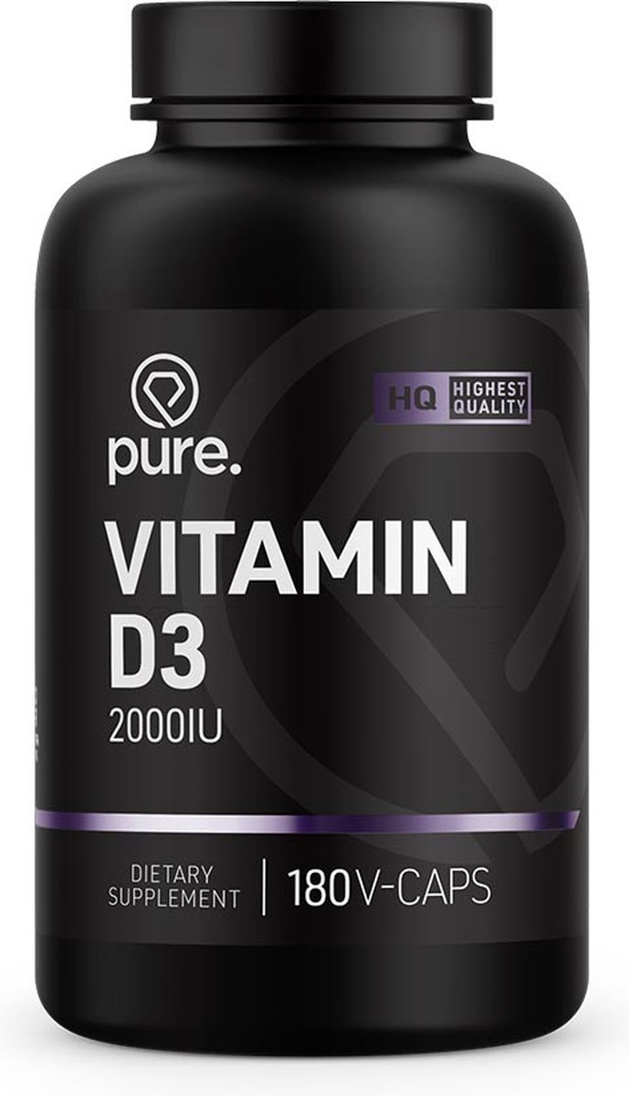 Goedkoopste Pure. Vitamine D3 - 2000IU – 180 vegan capsules - vitamin D-3