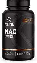 PURE NAC (N-Acetyl Cysteine) 600mg - 100 vegan capsules - aminozuren