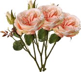 Top Art Kunstbloem roos Little Joy - 3x - roze - 38 cm - kunststof steel - decoratie bloemen