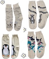 Nature Planet -kindersokken - set van 4 paar toffe sokken (100% Oeko-tex gecertificeerd) maat 29-34