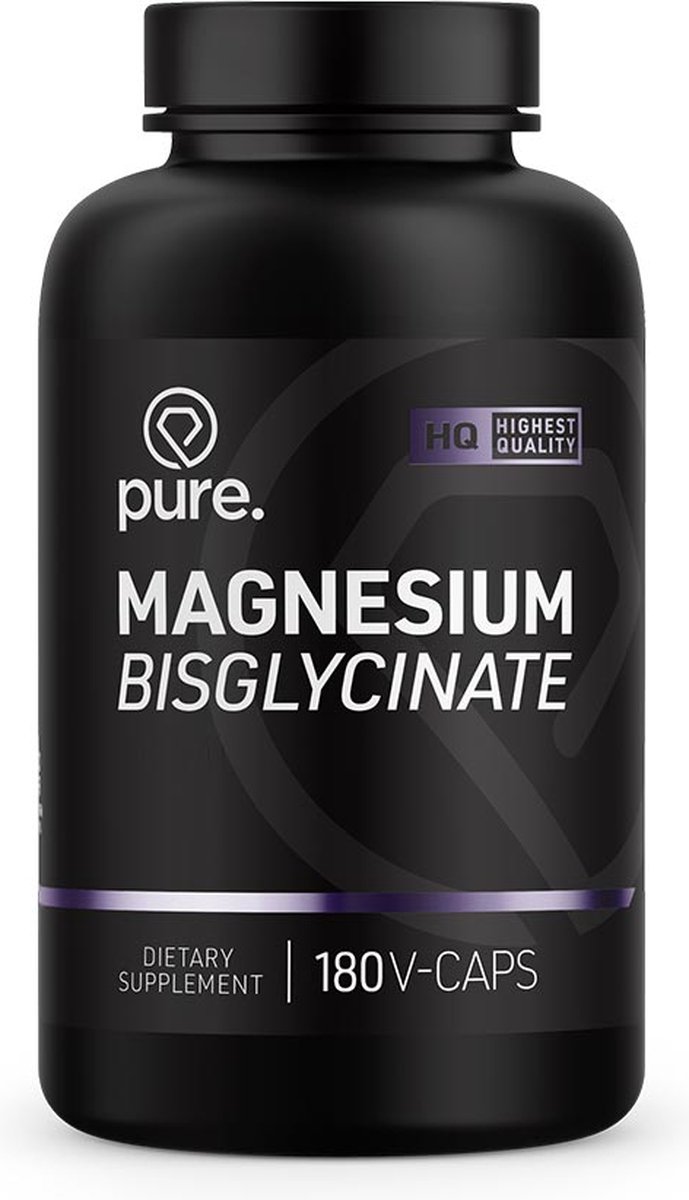 Goedkoopste Pure. Magnesium Bisglycinate - 180 vegan capsules - glycine - bisglycinaat - goed voor de spieren