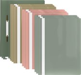 ACROPAQ - 12 x Documentenmap A4 - Transparant voorvak en gekleurd achtervak, Documenten map voor maximaal 70 pagina's, Mix van pastelkleuren, Professionele en eenvoudige organisatie - Projectmap