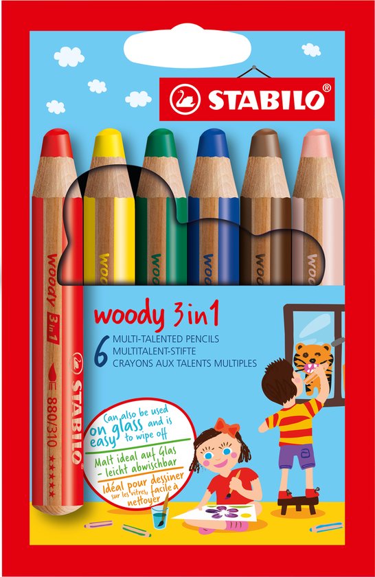STABILO Woody 3 en 1 - caisse 6 pièces