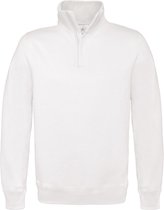 Sweatshirt 1/4 zip rits 'ID.004' B&C collectie Wit maat M