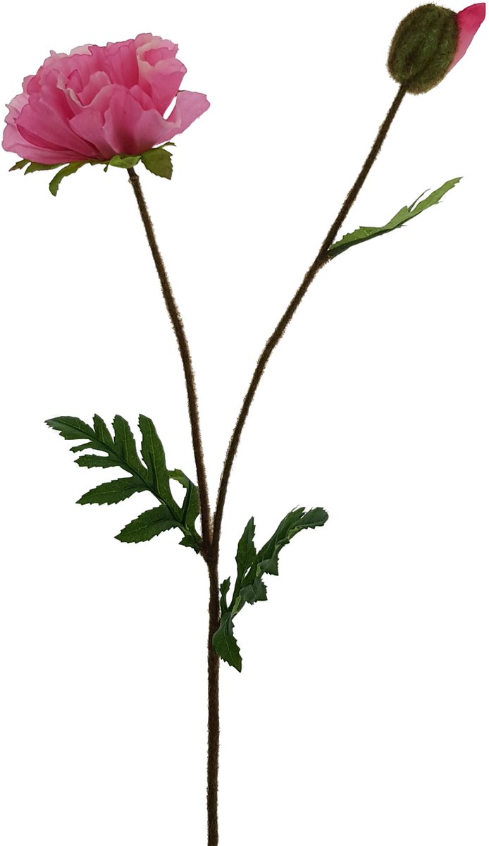 Viv! Home Luxuries Klaproos Papaver - zijden bloem - roze - 64cm