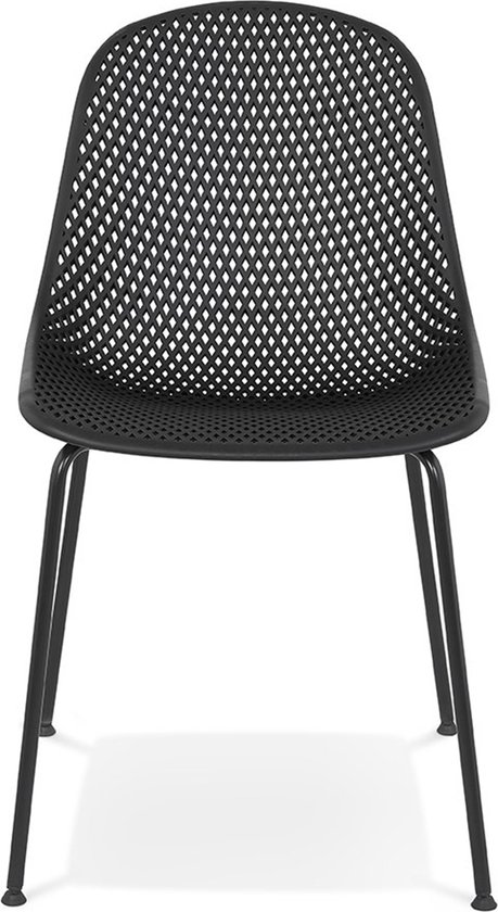 Alterego Viky - Zwart Geperforeerde Designerstoel - Binnen & Buiten - 58.5x46.5x82.5cm