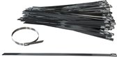 Kabelbinders/tyraps RVS. 1067mm x 4.5mm. 1x100 stuks + Kortpack pen (099.0605)