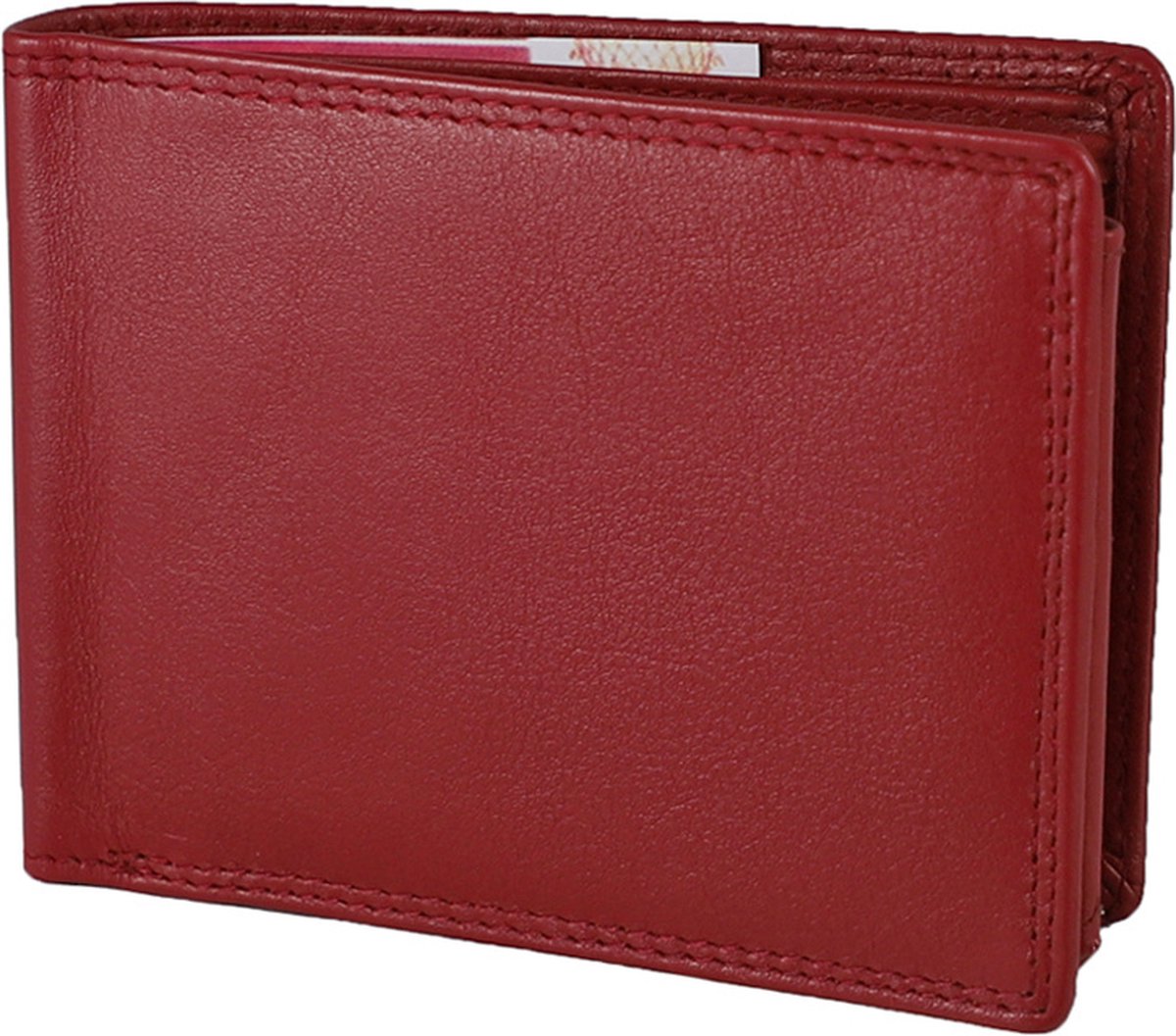 Houtkamp Leren Heren Portemonnee - Billfold - Nappa Leer - Rood