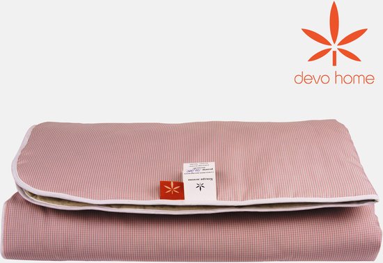 DevoHome Couverture bébé en fourrure de chanvre 100x100 cm - Fourrure de chanvre et coton - Couverture de berceau - Couverture bébé - Couverture bébé pour berceau - Bio & écologique - Hypoallergénique - Rose