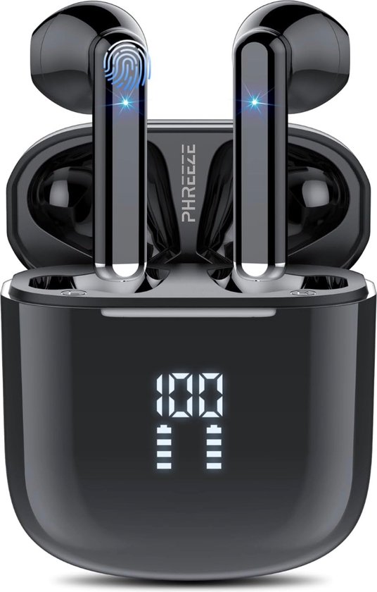 Écouteurs sans fil - Convient aux écouteurs Apple iPhone - Bluetooth - Écouteurs - iPhone - Android - Longue durée de vie de la batterie - Port confortable - Excellente qualité sonore - Original Zwart Phreeze