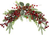 Kerstkrans, decoratie, tafeldecoratie, 60 cm, kerstkrans, decoratie, kerstslinger, bessentakken, deurkrans met appels, dennenappels, wandkrans, decoratie