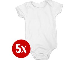 Soft Touch 5x Blanco Soft Touch Rompertje - Wit | 100% katoen - Goede kwaliteit | Baby rompertje met leuke tekst | | kraamcadeau | 0 tot 3 maanden | GRATIS verzending