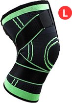 Livano Kniebrace - Sportbrace Knie - Knee Sleeves - Knee Sleeves Powerlifting - Compressie Knie Brace - Knee Wraps - Knee Support - Dames - Heren - Groen - Maat L