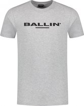 Ballin Amsterdam - Heren Regular fit T-shirts Crewneck SS - Grey - Maat XL