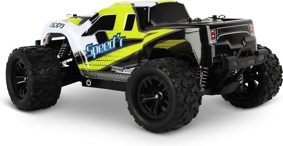 Blij'r Speed'r - RC Monster Truck 1:18 4WD RTR met extra accu 40km/h - Blauw & Lime - Blij'R