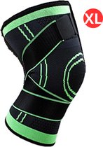 Livano Kniebrace - Sportbrace Knie - Knee Sleeves - Knee Sleeves Powerlifting - Compressie Knie Brace - Knee Wraps - Knee Support - Dames - Heren - Groen - Maat XL