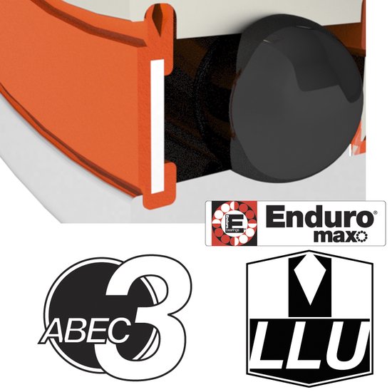 Enduro - lager 6802 LLU 15x24x5 abec 3 max zwart oxide - Enduro