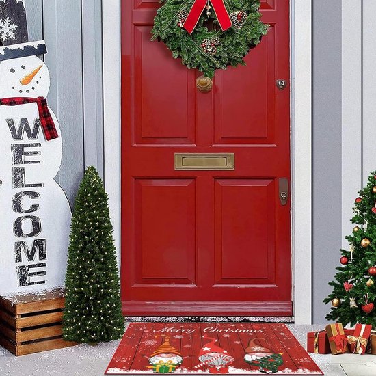 Kerst decoratieve deurmat | Kerst deurmat | antislip Merry kabouter deurmat | outdoor welkomstmatten | Kerst deurmat kersttapijt voor kerstversiering