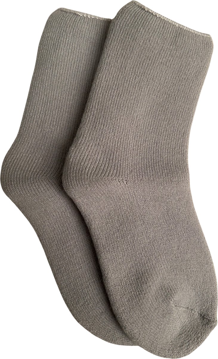 Warmhoudende Fleece Kinderen Sokken / Thermo Sokken / Huissokken | Warmte Sok - Grijs