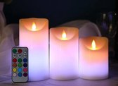 Go4pro - LED Kaarsen met Afstandsbediening - 9 kleuren + Timer - Led Kaarsen met Bewegende Vlam - Kaarsen op Batterijen - Veilig & Duurzaam - Realistische Kaarsen - Kerstverlichting - Wax - Kerstcadeau