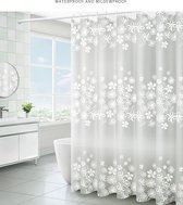 Floraweg Douchegordijn,Shower Curtain,badgordijn,Verschillende printen, bladeren, veren, strepen, bloemen, cube , digitale printen -Anti Schimmel - Inclusief 12 ringen -met 12 stuks douchegordijnhaken – Waterdicht -Wasbaar- PEVA - 180x200 cm