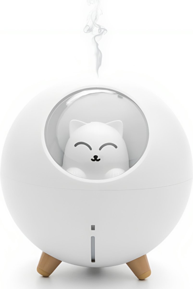 Little cat Humidifier - Luchtbevochtiger babykamer - Nachtlampje Kinderen/Baby - Kinderlamp slaapkamer - Vernevelaar - Diffuser - Sfeerlampje - Kerstcadeau