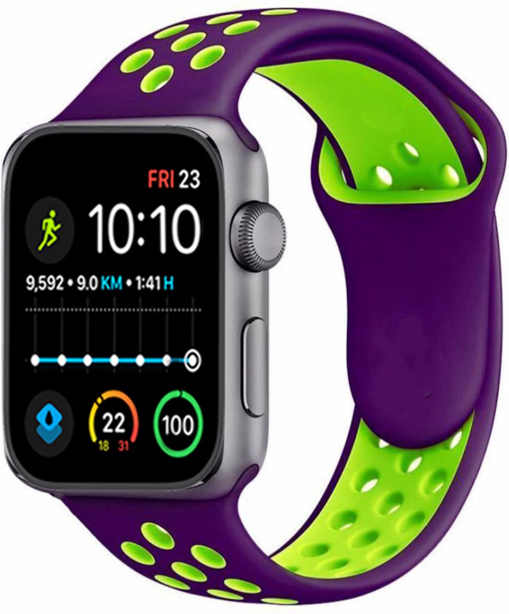 Royal Supplies RF-93 - Smartwatch - Smartwatch Dames - Smartwatch Heren - Screenprotector- Groen/Paars