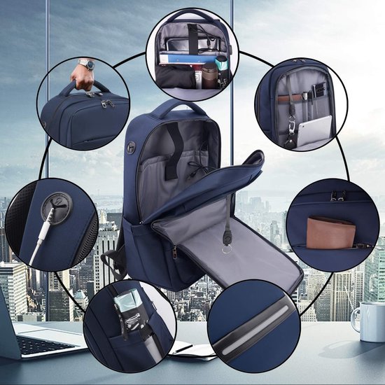 Sac à dos de voyage - LECOO - 35 L - Port de charge USB - Pour ordinateur 17,3 - Mixte bleu Bleu - Bagagerie - Maroquinerie