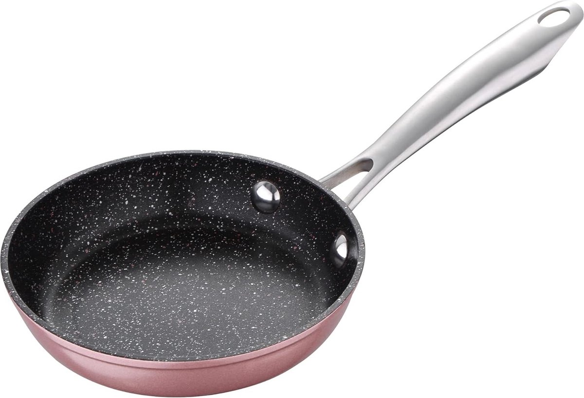 Gesmeed Aluminium Inductiepan 16 cm Diameter Roze