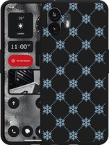 Cazy Hoesje Zwart geschikt voor Nothing Phone (2) Snowflake Pattern