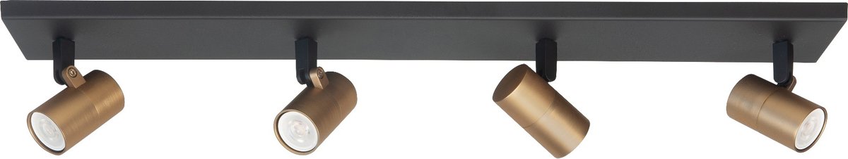 Spot Picollo 4 lichts L 65 cm incl mini GU10 zwart goud