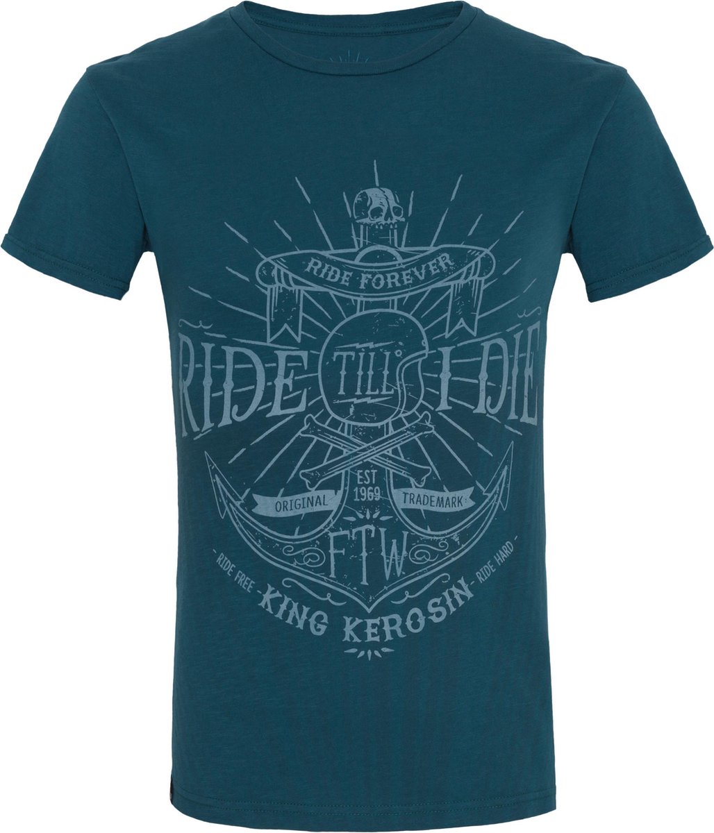 King Kerosin T-Shirt Ride Till I Die Watercolour Blue-XXL