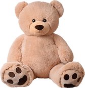 Grote pluche beer Bas lichtbruin teddyberen knuffel 100 cm - Beren knuffeldieren - Speelgoed voor kind