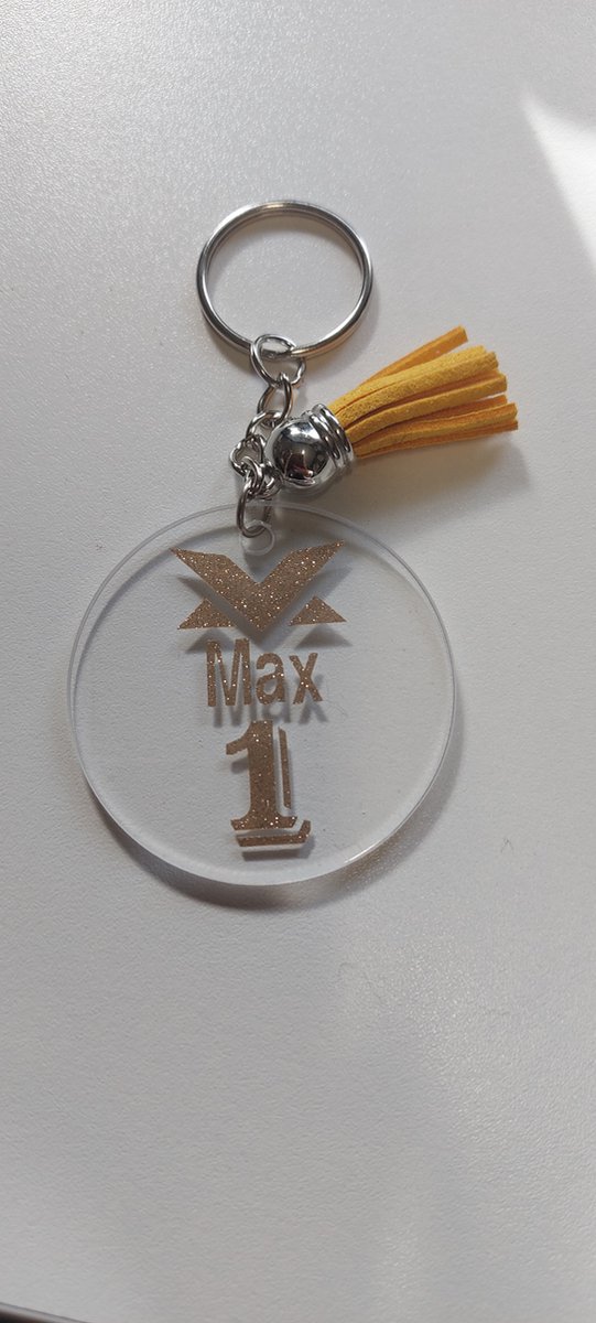 Bedrukte sleutelhanger Max 1 Goud, Bedrukte sleutelhanger, Gp , Max , Sleutelhanger max, Sleutelhanger,