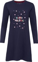 Happy Shorts Dames Kerst Pyjama Nachthemd Donkerblauw - Maat M