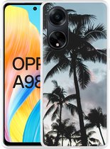 Cazy Hoesje geschikt voor Oppo A98 5G Palmtrees