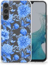 TPU Case Geschikt voor Samsung Galaxy A34 Flowers Blue