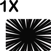 BWK Luxe Placemat - Zwart met Witte Ontploffing Illustratie - Set van 1 Placemats - 40x30 cm - 2 mm dik Vinyl - Anti Slip - Afneembaar