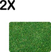 BWK Luxe Placemat - Zo Groen als Gras - Set van 2 Placemats - 35x25 cm - 2 mm dik Vinyl - Anti Slip - Afneembaar