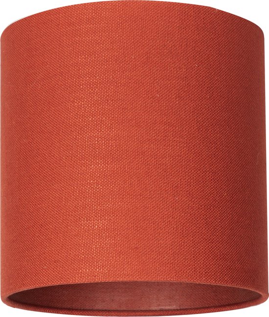 Tissu abat-jour Milano - rouge orangé Ø 25 cm - hauteur 25 cm