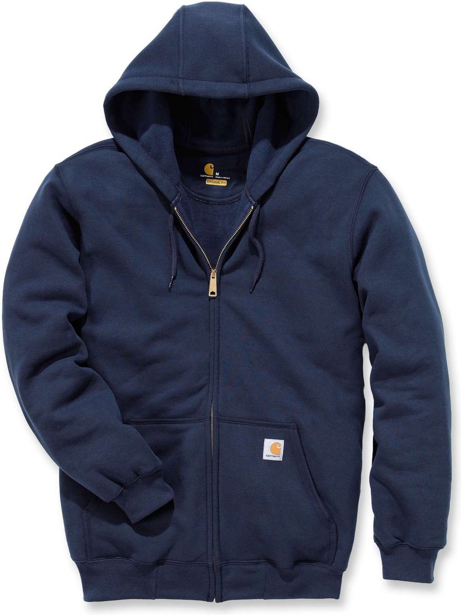 Carhartt Midweight Zip Hooded Sweatshirt New Navy Heren Size : XL