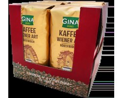 Gina Wiener koffie - volle bonen - 1kg - Doos 6 stuks