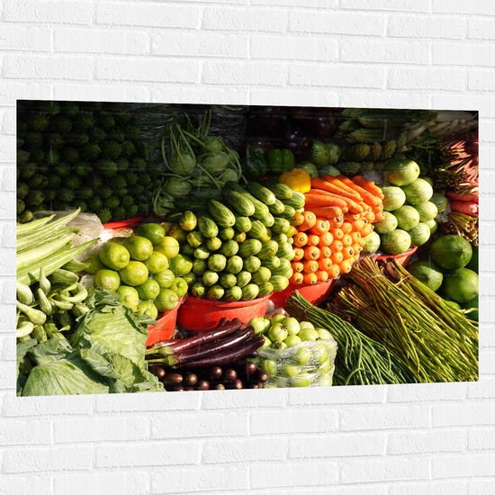 Muursticker - Groente - Fruit - Eten - Markt - 120x80 cm Foto op Muursticker