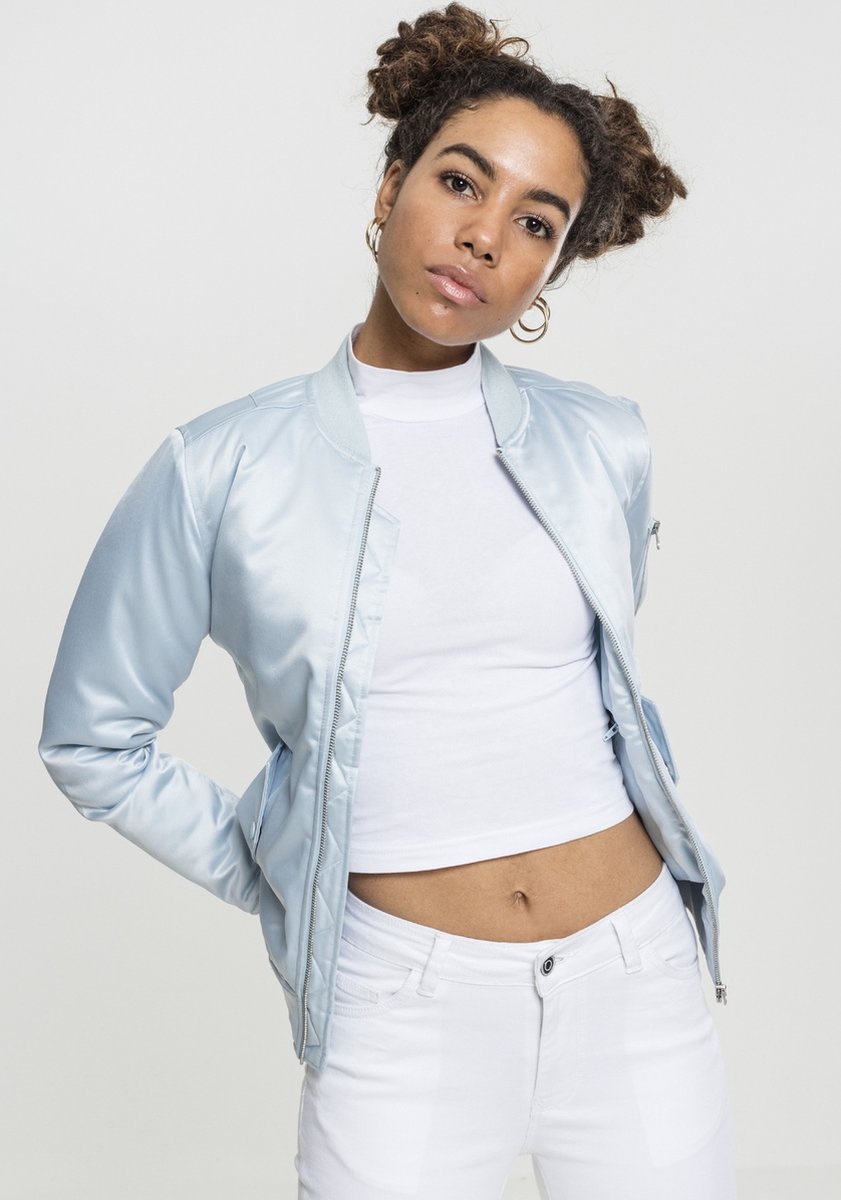 Urban Classics Bomber jacket -XS- Satin Blauw