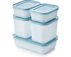 Tupperware Igloo Diepvriesdozen blauw Set 5 stuks - Alaska Diepvriesbakjes Bakjes Diepvries Blauw